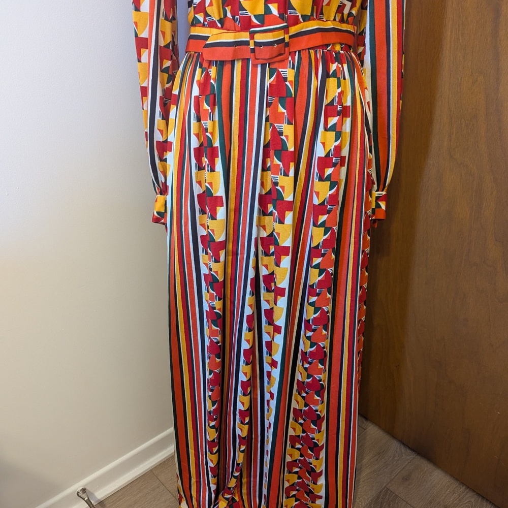 70's Colourful long sleeve dress - Picture 3 of 14